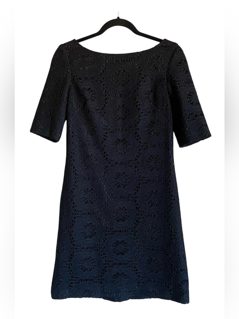 Women’s ADRIANNA PAPELL Black Bateau Lace Shift Dress 4